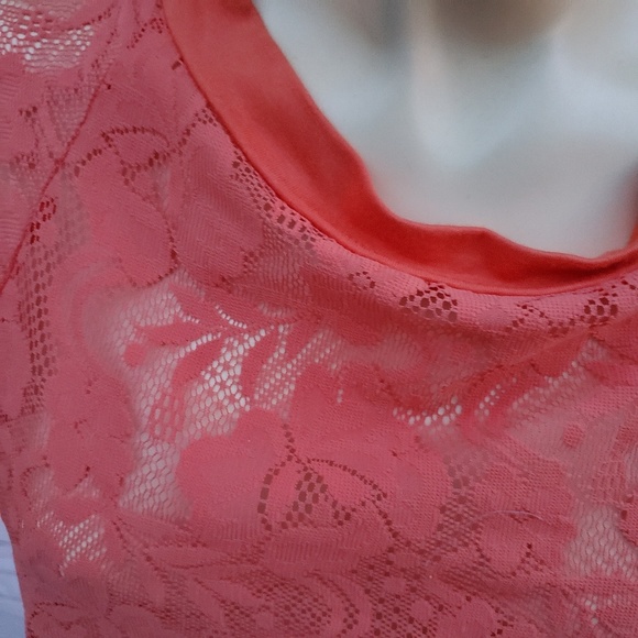 BKE Boat neck sheer lace top Women's size S - Picture 3 of 4